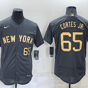 New York Yankees #65 Nestor Cortes Jr. 2022 All-Star Charcoal Flex Base Stitched Jersey