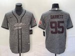 Cleveland Browns #95 Myles Garrett Gray With Patch Cool Base Stitched Jersey