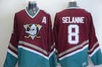 Ducks #8 Teemu Selanne Red CCM Throwback Stitched Jersey