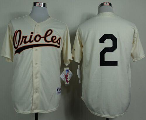 Orioles #2 J.J. Hardy Cream 1954 Turn Back The Clock Stitched Jersey