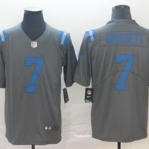 Indianapolis Colts #7 Jacoby Brissett Gray Inverted Legend Stitched Jersey