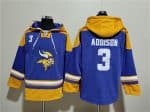 Minnesota Vikings #3 Jordan Addison Purple Yellow Ageless Must-Have Lace-Up Pullover Hoodie