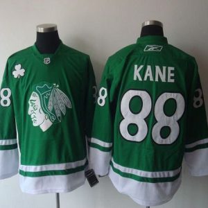 Blackhawks #88 Patrick Kane Green St. Patty's Day Stitched Jersey