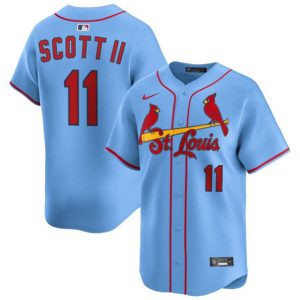 St. Louis Cardinals #11 Victor Scott II Light Blue Alternate Limited Stitched Jersey