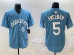 Los Angeles Dodgers #5 Freddie Freeman Light Blue Limited Stitched Jersey