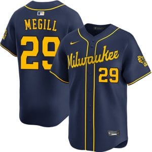 Milwaukee Brewers #29 Trevor Megill Navy Alternate Limited Stitched Jersey