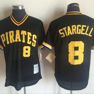 Pittsburgh Pirates #8 Willie Stargell Mitchell And Ness Black Throwback Stitched Jersey