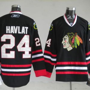 Blackhawks #24 Martin Havlat Stitched Black Jersey