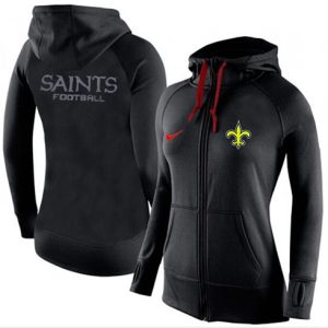 Nike New Orleans Saints Full-Zip Performance Hoodie Black
