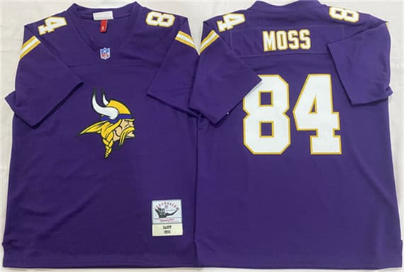 Minnesota Vikings #84 Randy Moss Purple Throwback Football Stitched Jersey