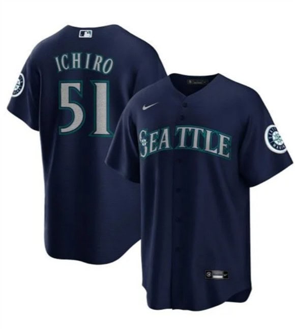 Seattle Mariners #51 Ichiro Suzuki Navy Cool Base Stitched Jersey