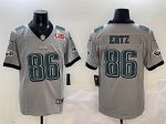 Philadelphia Eagles #86 Zach Ertz Gray 2025 Super Bowl LIX Patch Vapor Untouchable Limited Stitched Jersey