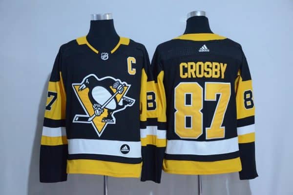 Pittsburgh Penguins #87 Sidney Crosby Adidas Black Road Authentic Stitched Jersey