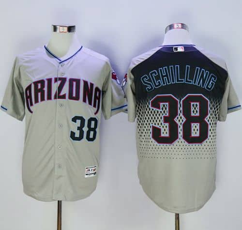 Diamondbacks #38 Curt Schilling Gray Capri New Cool Base Stitched Jersey