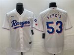 Texas Rangers #53 Adolis Garcia White Cool Base Stitched Jersey