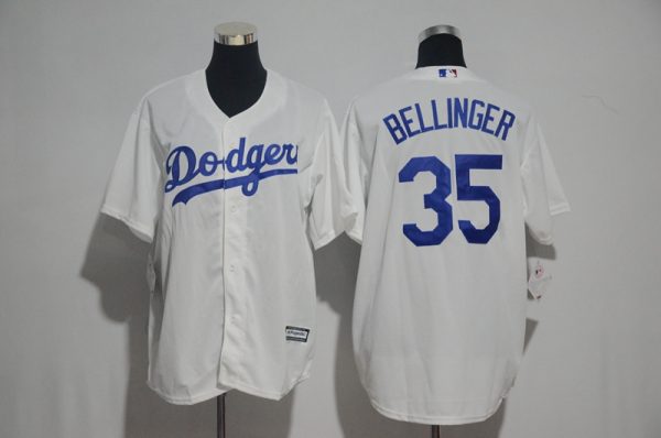 Los Angeles Dodgers #35 Cody Bellinger Majestic White Cool Base Stitched Jersey