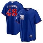 Texas Rangers #48 Jacob DeGrom Royal 2023 City Connect Cool Base Stitched Jersey