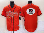 Philadelphia Flyers Orange Team Big Logo Cool Base Stitched Jersey