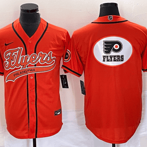 Philadelphia Flyers Orange Team Big Logo Cool Base Stitched Jersey