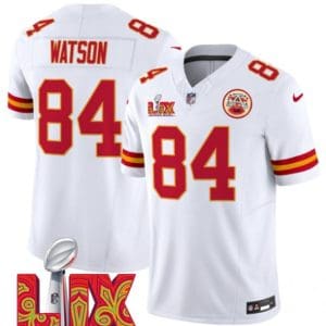 Kansas City Chiefs #84 Justin Watson White 2025 F.U.S.E. Super Bowl LIX Patch Vapor Untouchable Limited Stitched Jersey