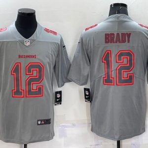 Tampa Bay Buccaneers #12 Tom Brady Gray Atmosphere Fashion Stitched Jersey
