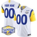 Los Angeles Rams Custom White 2024 NFC West Champions F.U.S.E. Vapor Untouchable Limited Stitched Jersey