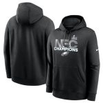 Philadelphia Eagles Black 2024 NFC Champions Fleece Pullover Hoodie