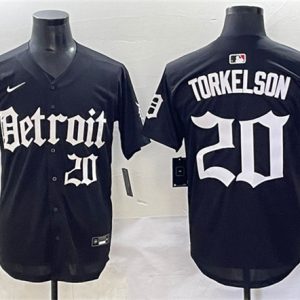 Detroit Tigers #20 Spencer Torkelson Black 'Motor Gothic Edition' Vapor Premier Limited Stitched Jersey