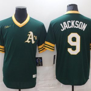 Oakland Athletics #9 Reggie Jackson Stitched Green Jersey