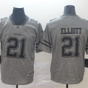 Dallas Cowboys #21 Ezekiel Elliott Grey Stitched Jersey
