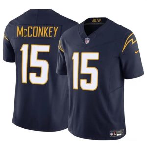 Los Angeles Chargers #15 Ladd McConkey Navy 2024 Draft F.U.S.E. Vapor Limited Stitched Jersey