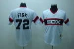 Mitchell And Ness White Sox #72 Carlton Fisk Stitched White Throwback Jersey
