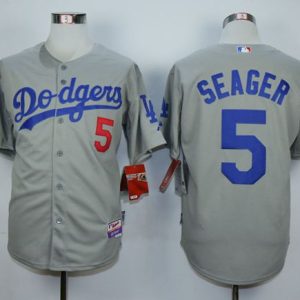 Dodgers #5 Corey Seager Grey Cool Base Stitched Jersey