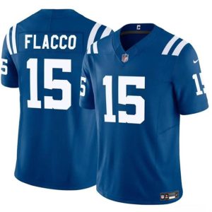 Indianapolis Colts #15 Joe Flacco Blue 2024 F.U.S.E. Vapor Limited Stitched Jersey