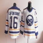 CCM Throwback Sabres #16 Lafontaine White Stitched Jersey