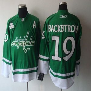 Capitals #19 Nicklas Backstrom Green St. Patty's Day Stitched Jersey