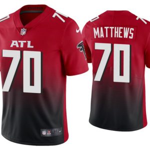 Atlanta Falcons #70 Jake Matthews 2020 Red Vapor Untouchable Limited Stitched Jersey