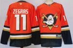 Anaheim Ducks #11 Trevor Zegras Orange Black 2024-25 Stitched Jersey