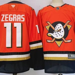 Anaheim Ducks #11 Trevor Zegras Orange Black 2024-25 Stitched Jersey