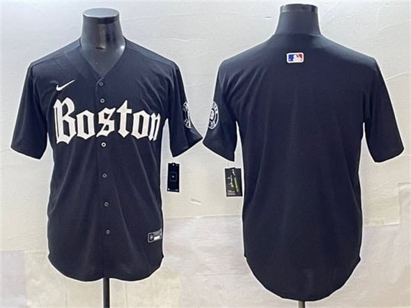 Boston Red Sox Blank Black Gothic Vapor Limited Stitched Jersey