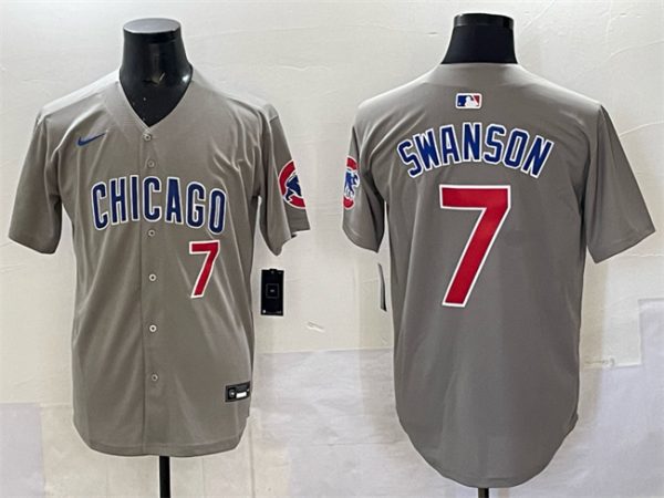Chicago Cubs #7 Dansby Swanson Gray Limited Stitched Jersey