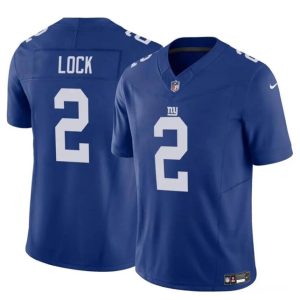 New York Giants #2 Drew Lock Blue 2023 F.U.S.E. Vapor Untouchable Limited Stitched Jersey