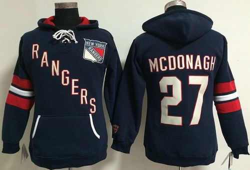 New York Rangers #27 Ryan McDonagh Navy Blue Old Time Heidi NHL Hoodie