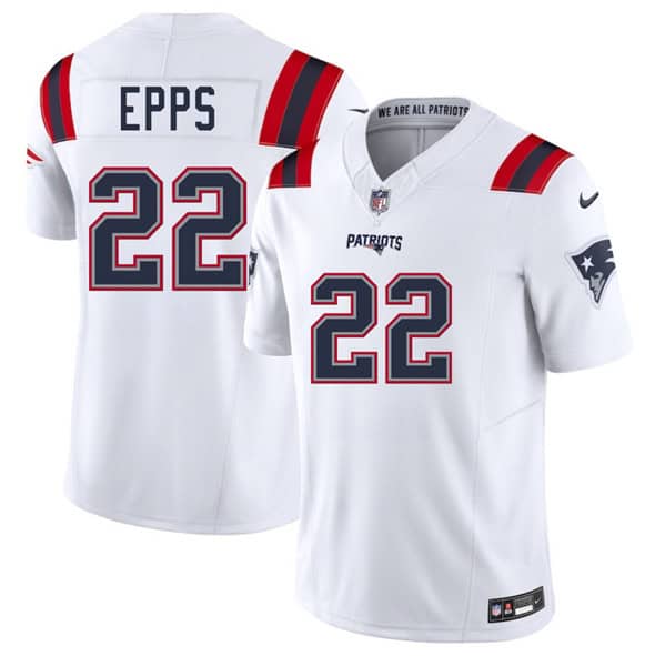 New England Patriots #22 Marcus Epps White 2025 F.U.S.E. Vapor Limited Stitched Jersey