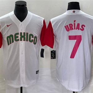 Mexico #7 Julio Ur¨ªas 2023 White Red World With Patch Classic Stitched Jersey