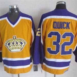 Kings #32 Jonathan Quick Yellow CCM Stitched Jersey
