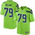 Seahawks #79 Garry Gilliam Green Stitched Limited Rush Nike Jersey