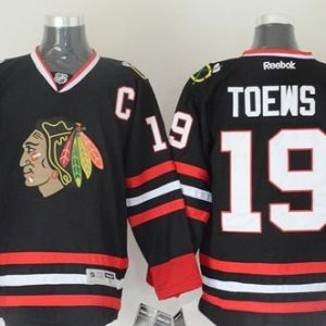 Blackhawks #19 Jonathan Toews Black Stitched Jersey