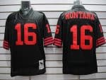 Mitchell And Ness 49ers Joe Montana #16 Stitched Black Jersey