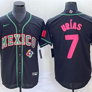 Mexico #7 Julio Ur¨ªas 2023 Black World With Patch Classic Stitched Jersey
